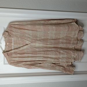 Free People V Neck Pullover Tunic with sequins Size M
